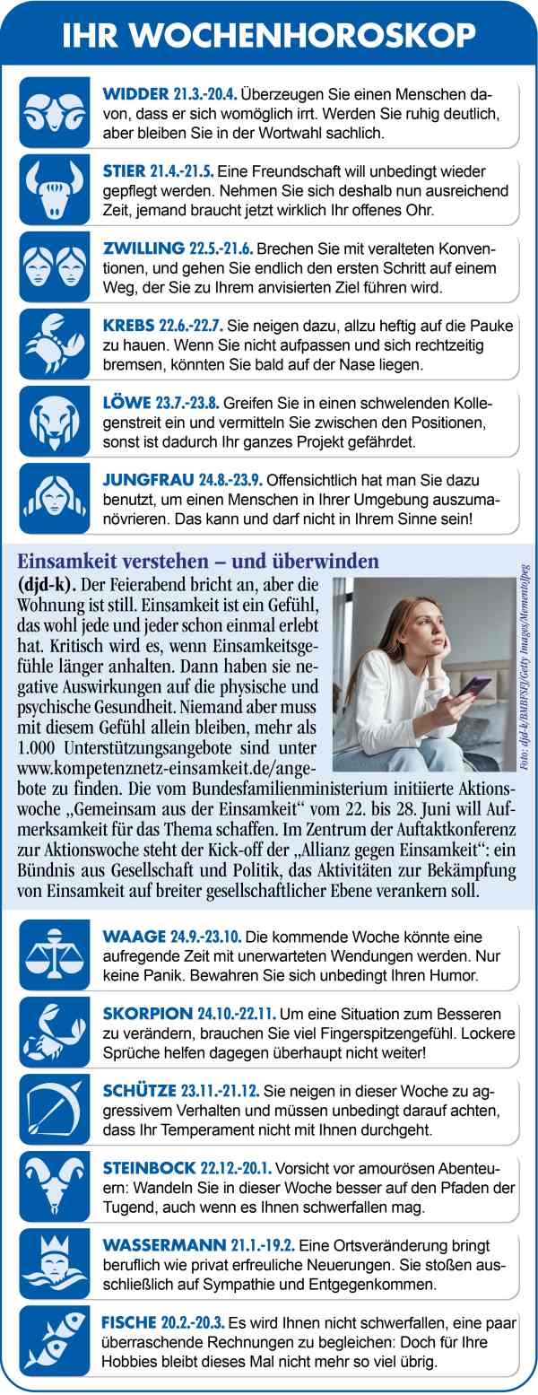 Horoskop Woche 25 2026 by ReiseTravel.eu