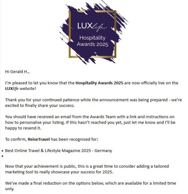 ReiseTravel Avard 2025