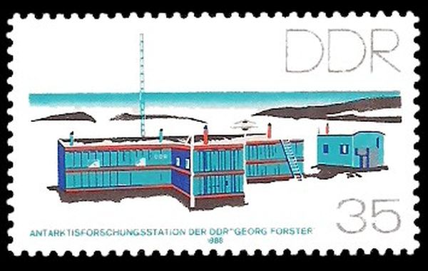 Briefmarke Forschungsstation Georg Forster Antarktis 
